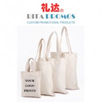 Custom Off-white Cotton Canvas Handbags/Carry Bags with Printed LOGO (RPCTB-4)