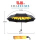 Personalized Black Promotional Folding Umbrellas with Flowers (RPUBL-034)